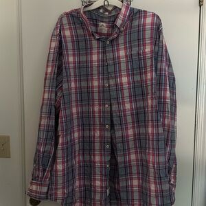 Peter Millar button downlong sleeve shirt, red white blue extra large tall